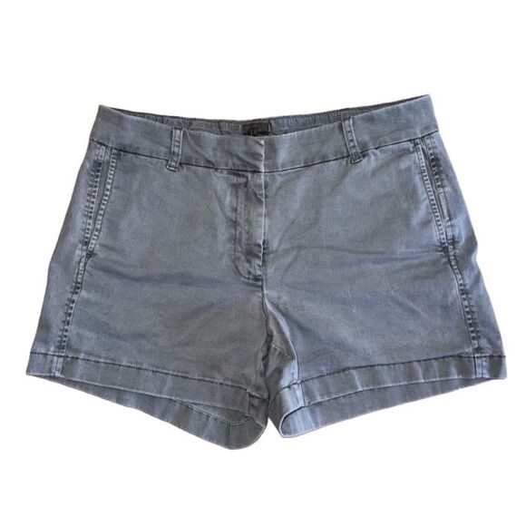J. Crew Women's Grey Chino Cotton Shorts - Size 8 - Picture 2 of 7